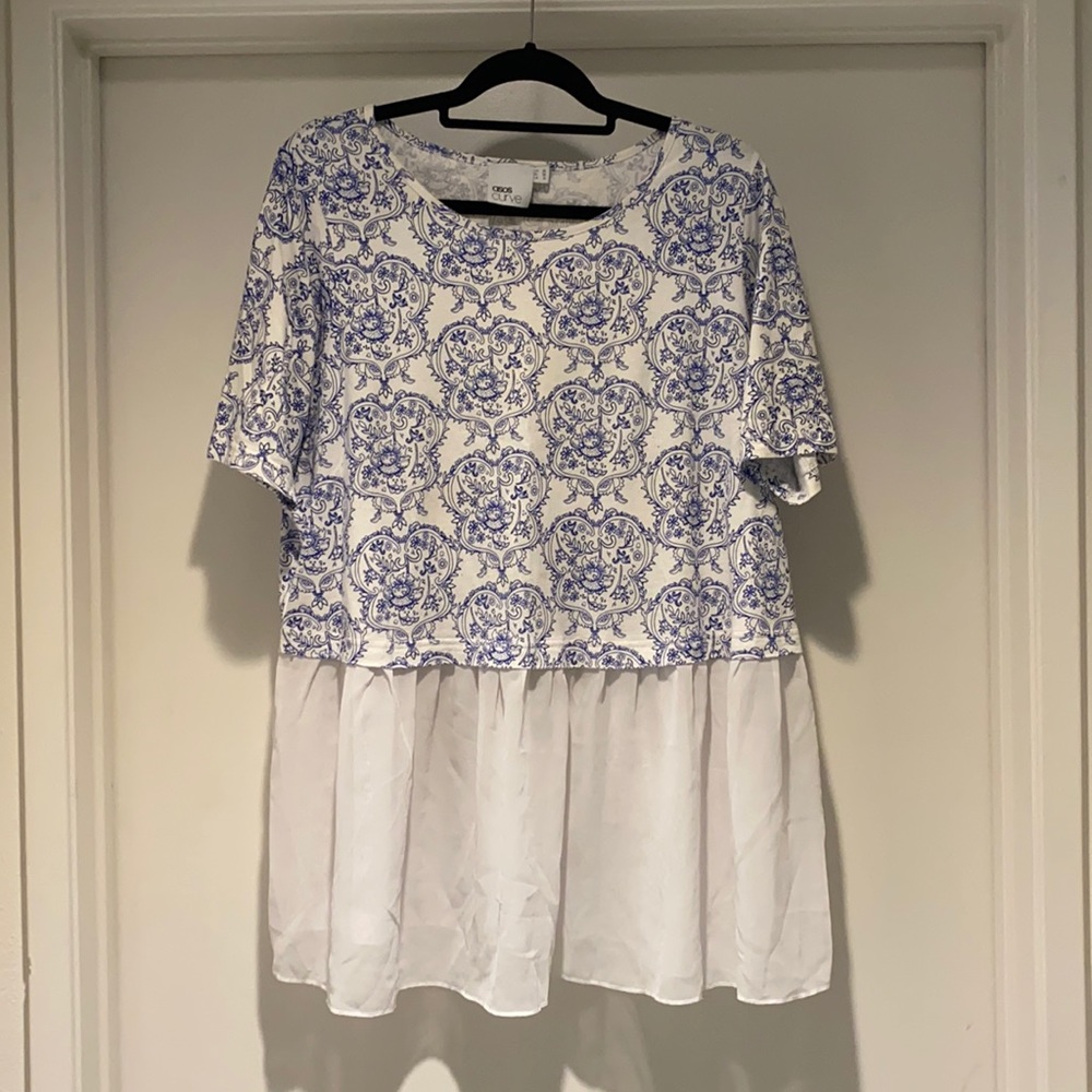 Peplum top with mesh bottom